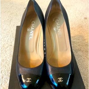 Vintage Black Chanel Heels- Size 37